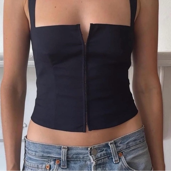 Orseund Iris Navy Minimal Bustier Top - Picture 2 of 8